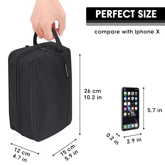 WANDF Travel Toiletry Bag for Men, Small Dopp Kit for Toiletries