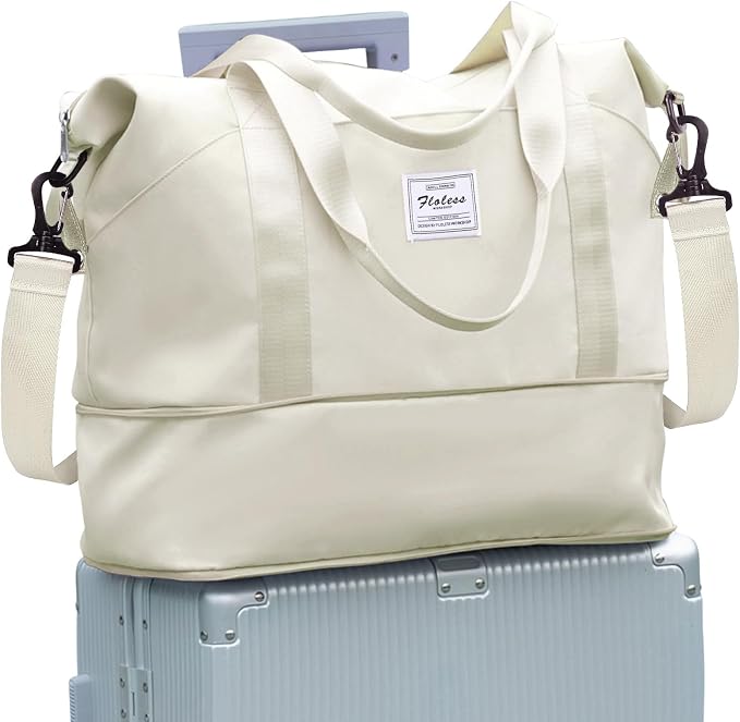 Travel Duffel Bag, Sports Tote Gym Bag, Shoulder Weekender Overnight Bag for Women