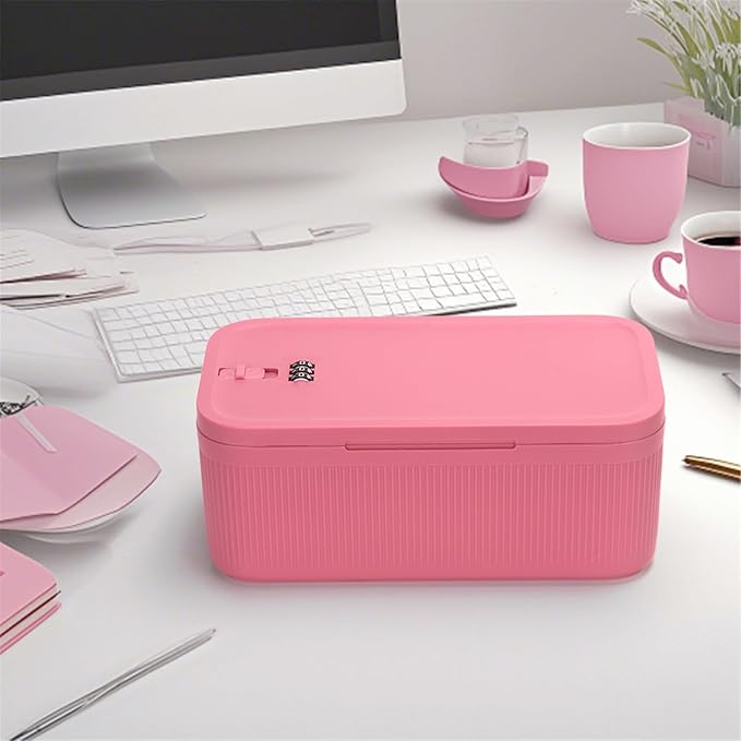 Lockable Storage Box,Medicine Lock Box Travel Case,Refrigerator Bin Container for Food,Medicines,Snacks,Locking Mobile Cell Phone Device Jail,Lockbox for Office,Home,School,Father Gift (Berry Small)