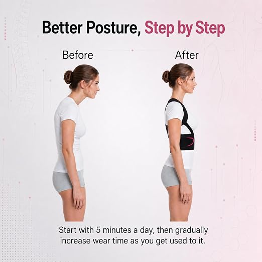 Posture Corrector for Women and Men, Breathable Upper Back Brace Posture Reminder, Adjustable Back Straightener with Underarm Comfort Straps, Shoulder Support Brace for Active Daily Wear