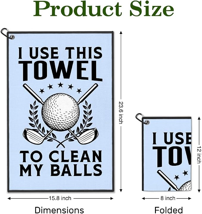 I Use This Towel to Clean Golf Towel with Clip, Funny Golf Bag Accessories for Men, Golfing Accessories for Men, Golfing Gear for Family Friend, Birthday Retirement Gifts for Golfer