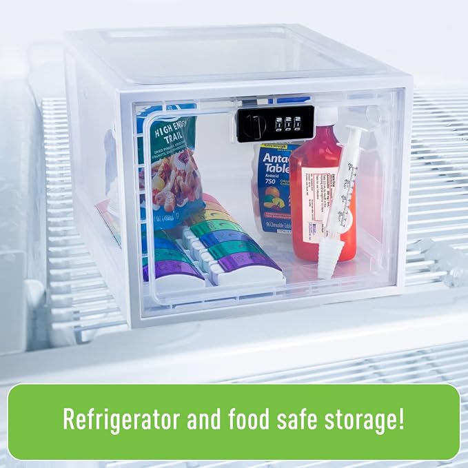 EZY DOSE Medication Lockbox, Secure Storage for Medication and Vitamins, Combination Lock, Large Capacity, Food Safe and BPA Free | Lock Secures Contents Safely, Spacious Interior Holds Supplies, Durable Food-Safe Construction Ideal for Organized Storage