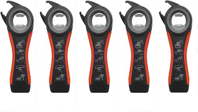 5 In 1 Multi Function Stainless Steel Plastic Can Jar Bottle Open Tighten Bottle Jar Can Opener for Small Hands, Seniors or Anyone Who Suffers from Arthritis Good Kitchen Tool