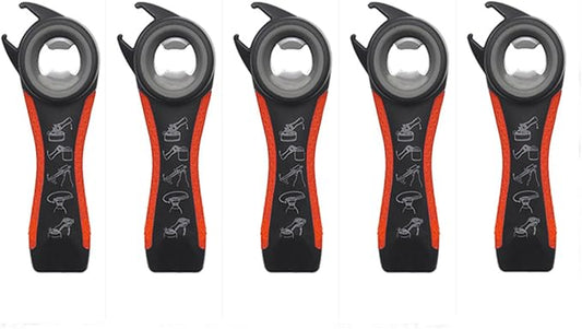 5 In 1 Multi Function Stainless Steel Plastic Can Jar Bottle Open Tighten Bottle Jar Can Opener for Small Hands, Seniors or Anyone Who Suffers from Arthritis Good Kitchen Tool