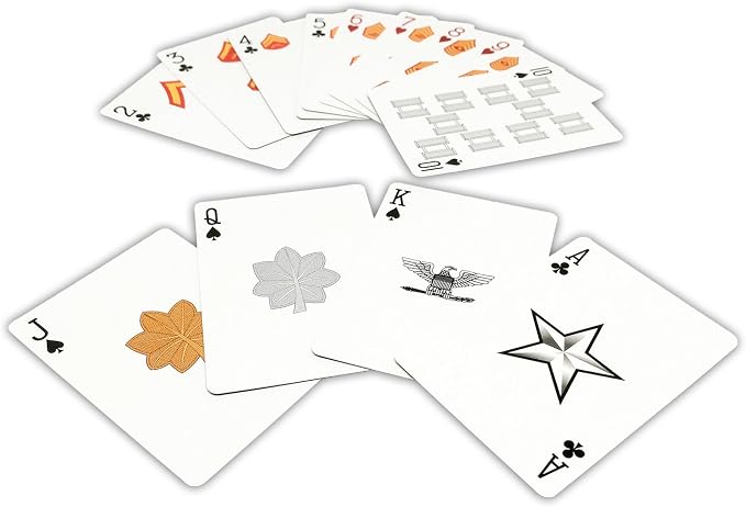 Military Gift Shop USMC Professional Quality Marine Corps Playing Cards with Marine Corps Rank Insignia - Gifts | Disabled Vet Owned Business - USMC Playing Cards