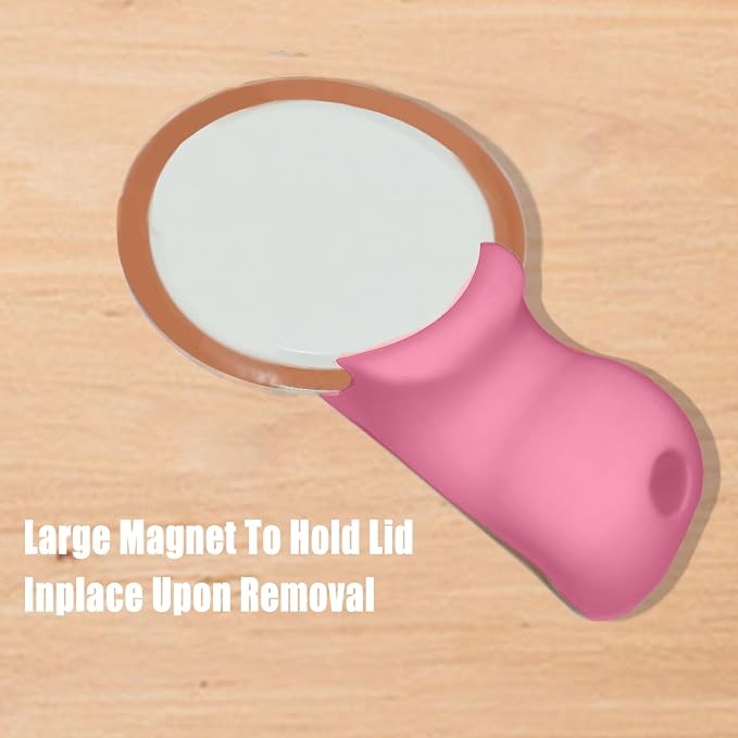 Mason Jar Opener and Canning Tool, Compatible with Mason Jar Lids, Releases Vacuum Seal on Wide Mouth and Regular Mouth, Magnetic Lid Lifter for Canning, Pickling (Peach Pink)