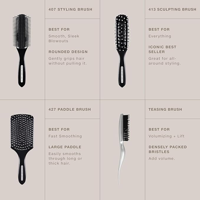 Paul Mitchell Pro Tools 407 Styling Brush,Nylon Bristle Brush Creates a Variety of Hairstyles,For All Hair Types,(Pack of 2)