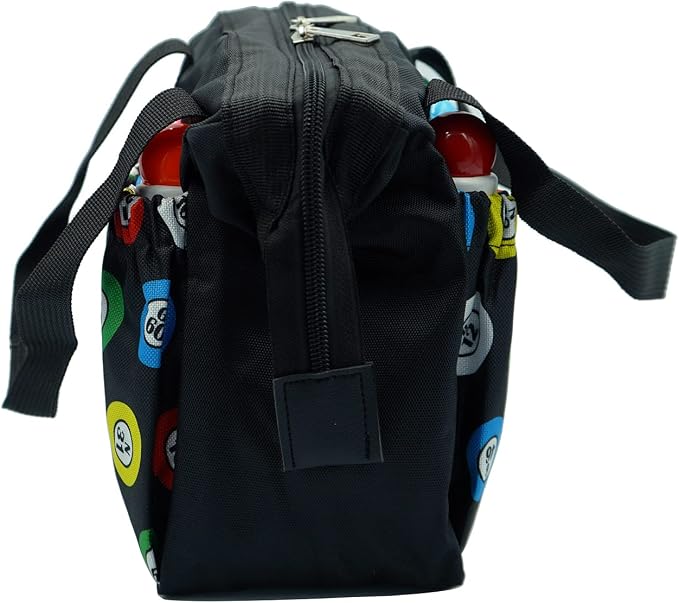 Yuanhe Bingo Dauber Bags with 6 Pockets Black Bingo Tote Bag