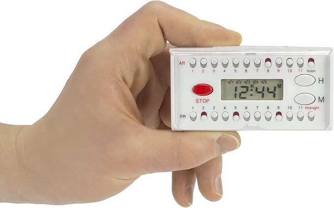 e-Pill 4 Times a Day x 7 Day Weekly Pill Organizer, Vitamin and Medicine Pill Box Reminder - with Timer