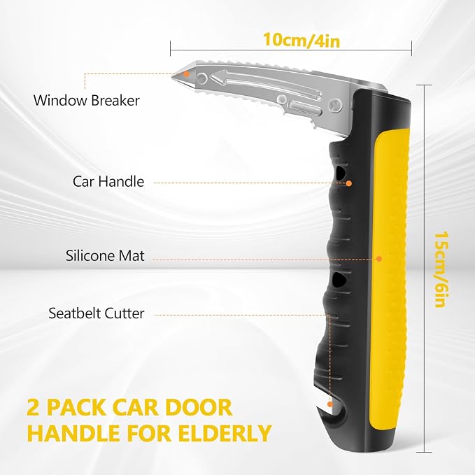 Kaiedos Car Door Handle for Elderly, 3-in-1 Car Handle Assist for Seniors, Portable Auto Cane Vehicle Support Handle, 500 lbs Capacity, Non-Slip Door Assist Bar