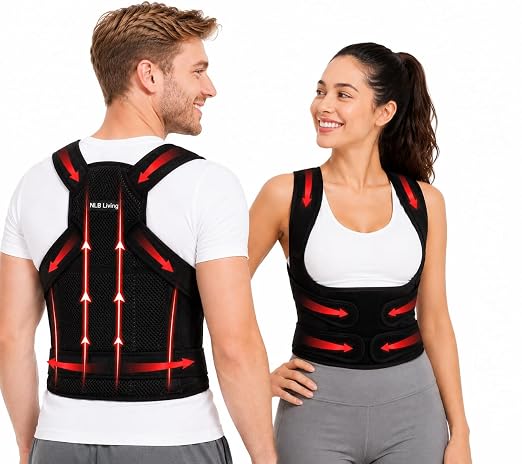 Posture Corrector for Women and Men, Shoulder Straightener, Adjustable Full Back Support, Upper and Lower Back Pain Relief - Scoliosis, Hunchback, Hump, Thoracic, Spine Corrector. FSA/ HSA Elibile.