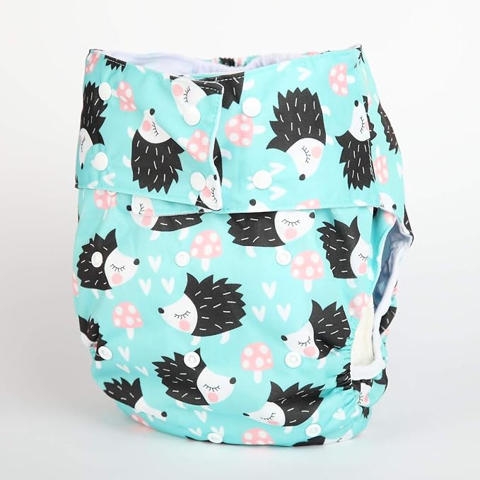 Teen Adult Cloth Diaper Nappy Reusable Washable for Disability (Hedgehog)