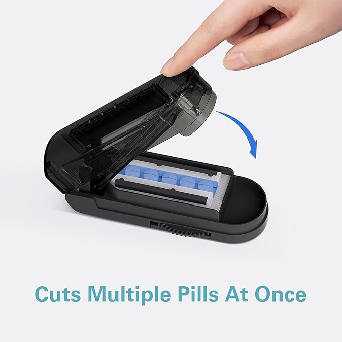 DEPAD Pill Cutter Splitter for Cutting Multiple Pills, Adjustable Pill Cutter Splitter for Small and Tiny Pills with Accurate Alignment, for Small or Large Tablets with Sharp Safe Blade