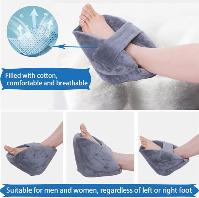 2PCS Heel Protector Cushion-Foot Support Pillow,Anti-Decubitus Heel Pad for Heel Pain Relief,Pressure Sores,Pressure Sores,Bed Sores,Plantar Fasciitis,Adjustable in Size