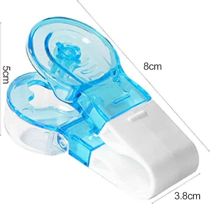 Blue Portable Pill Taker, Tablets Pills Blister Pack Opener Assistance Tool, Pill Splitter Cutter for Small Pills, Travel Pill Taker, Pill Dispenser, Storage Box Medication Dispenser, Medication Aids
