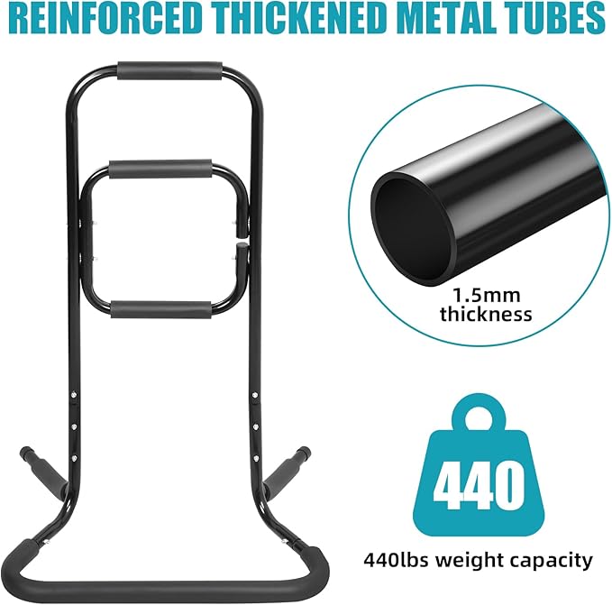 Metal Chair Assist for Seniors - 21"L×18"W×33"H Stand Assist Devices with Extra-Wide Base, Mobility Aid to Help You Get Up from Floor Couch Bed, Standing Supports Fall Prevention, Black