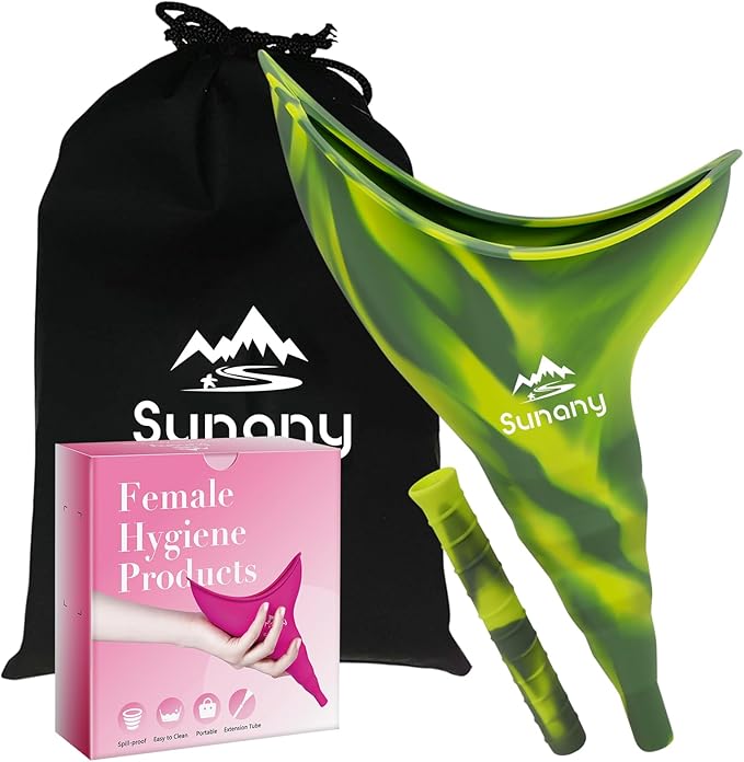 Female Urination Device, Reusable Female Urinal Silicone Women Pee Funnel | Women to Pee Standing Up, The Perfect Companion for Camping,Travel travel outdoor, folds compact, easy rinse