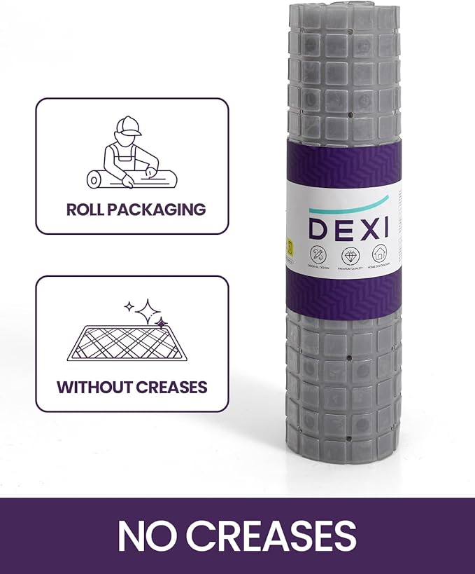 DEXI Bathtub Mat Non Slip, Extra Long 39x16, Suction Cups, Drain Holes, Machine Washable for Tub Shower Floor, Clear Grey