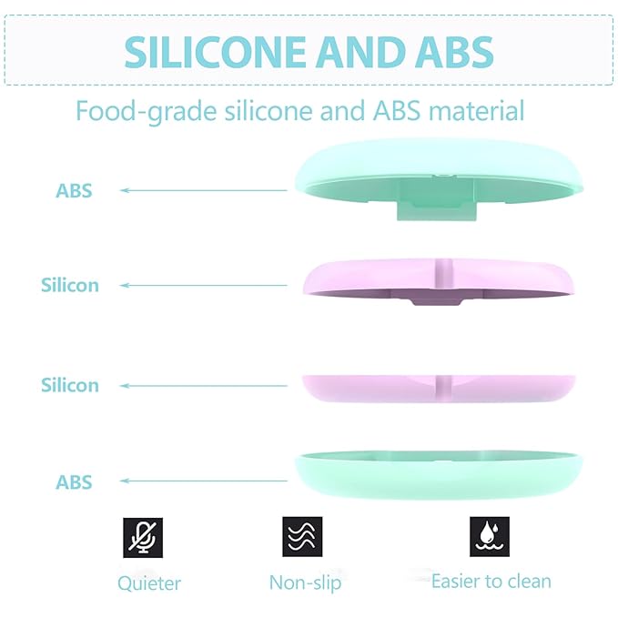2 Retainer Case, Slim Aligner Cases for Invisalign, Mouthguard Case with Removal Tools& Aligners Chewies& Brush, Removable Inner Tray Silicone for Easy Cleaning (Green-2pcs)
