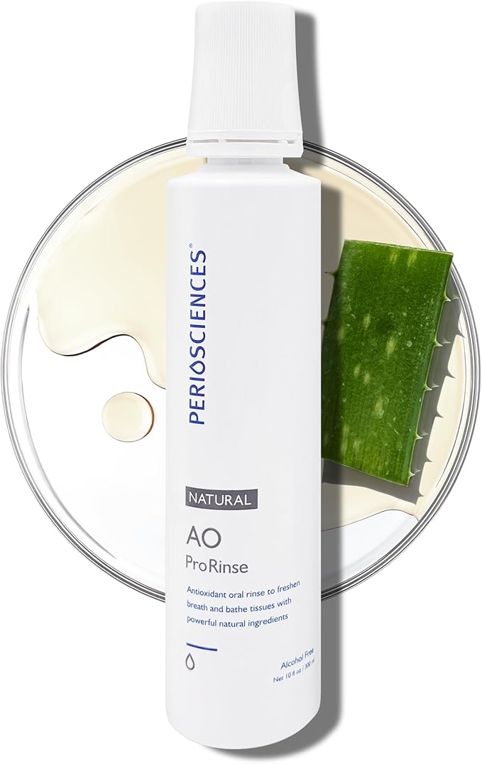 PerioSciences AO ProRinse Natural Mouthwash with Antioxidants and Amino Acids – Orthodontic Mouthwash – Fluoride-Free, 10 Fl Oz / 300ml
