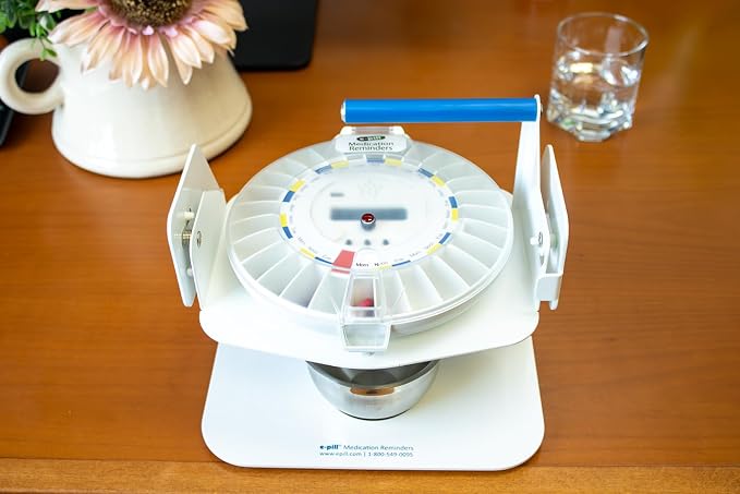 e-Pill MedTime Station Locked Automatic Pill Dispenser for Dementia, Alzheimer's & Seniors – Caregiver-Controlled Medication Management System | Helps Prevent Missed or Double Doses