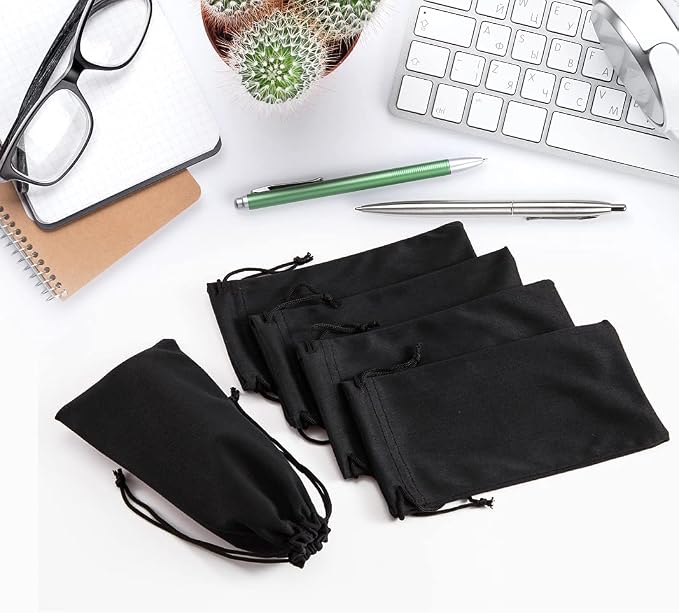 TRIUMPH VISION Glasses Case Soft Eyeglass Case Sunglass Pouch Cloth 3 Pack | Thick Microfiber Pouch Drawstring Pouch Eye Glass Bag Sunglasses Sleeve Storage, Lens Protection Cover,Cleaning Lens Screen