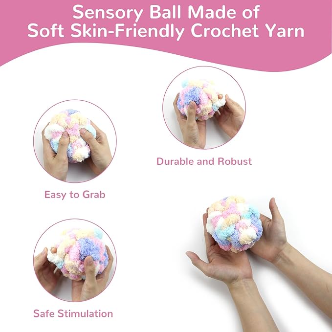 Sensory Ball for Anxiety Relief and Alzheimer's Dementia - Squeezeable Fidget Ball for Alzheimer's Dementia, Autism, ADHD, Bouncy Ball for Skin Pickers and Special Needs (Colorful)