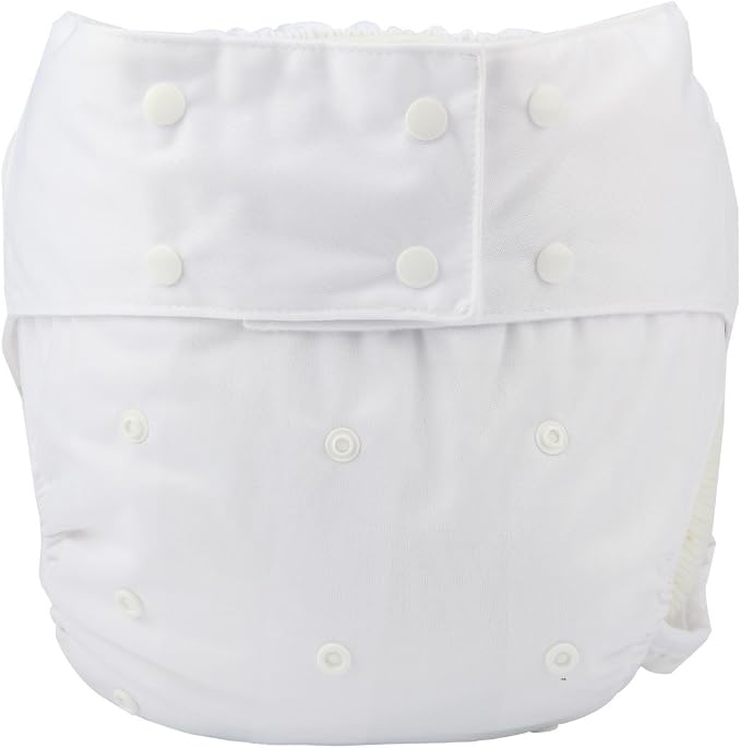Teen Adult Cloth Diaper Nappy Reusable Washable for Disability Incontinence (White)