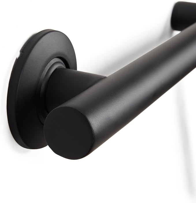 Bathroom Grab Bar, 38 inch Stainless Steel, Right Handed Zuma Bar, 1.25 inch Diameter, Handicap Grab Bar, Safety Rail, Matte Black
