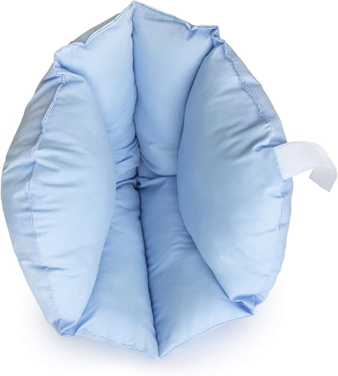 DMI Heel Cushion Protector Pillow to Relieve Pressure from Sores and Ulcers, Foot Pillow, FSA HSA Eligible, Adjustable in Size, Blue, White, Sold as a Set of 2