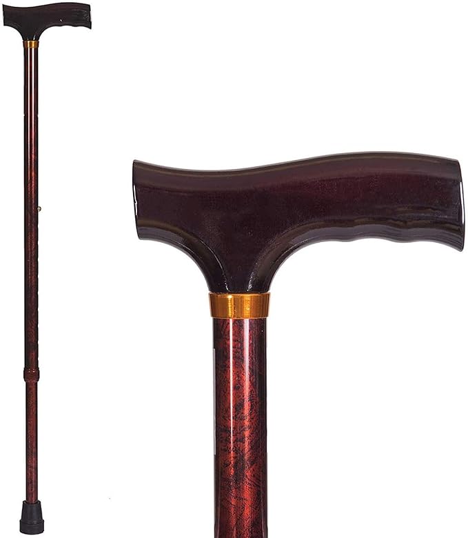 DMI Lightweight Aluminum Adjustable Walking Cane with Derby-Top Handle for Men and Women