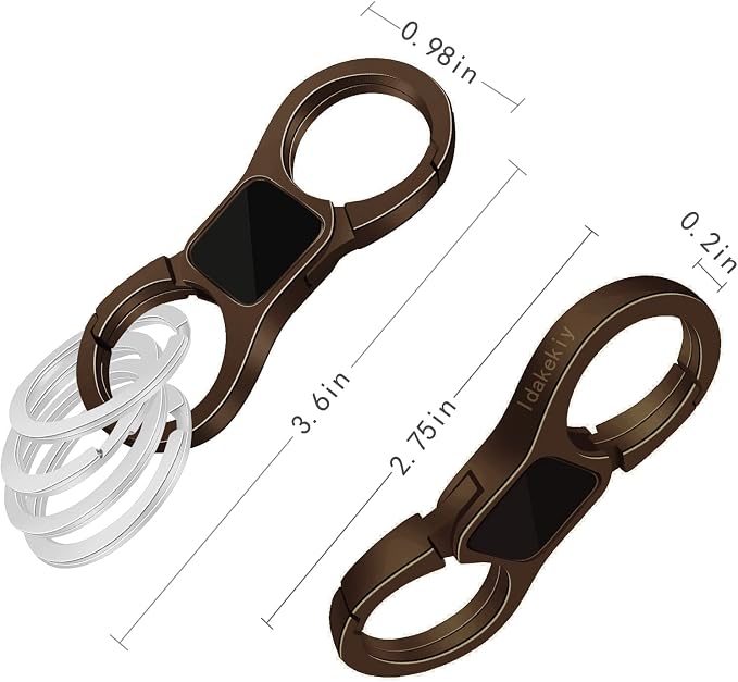 Idakekiy Key Chain Quick Release Spring with 4 Key Rings Heavy Duty Car Keychain Organizer for Men and Women