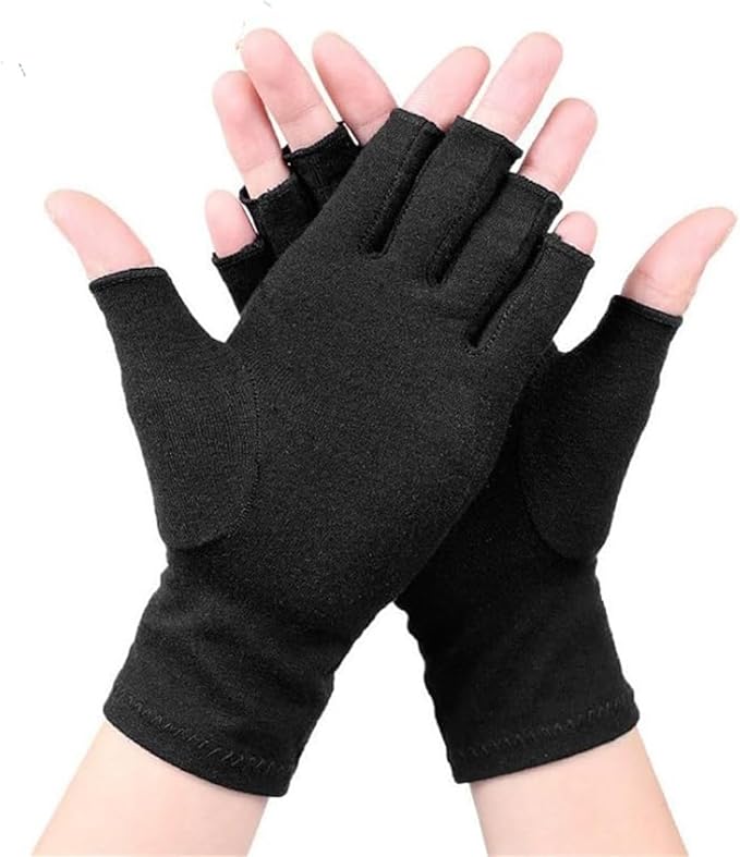 Premium Bamboo Gloves Fingerless Compression Wrap for Hand Pain and Osteoarthritis Men and Women