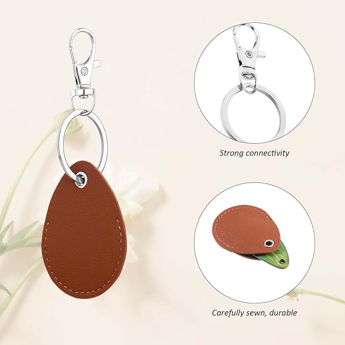Psyqtsuary Leather Key Fob Holder, 4 Pcs PU Leather Keychain Key Holder for Keychain General Keys Fob, for Keys ID Keys Cards