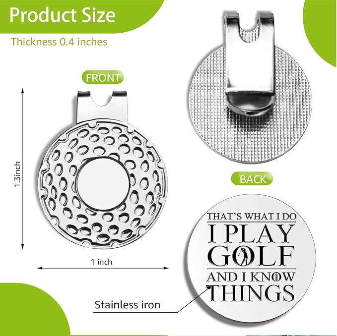 Funny Golf Ball Markers with Hat Clip, Men Golf Accessories, Birthday Retirement Golf Gifts for Dad, Husband, Grandpa, Golf Lover