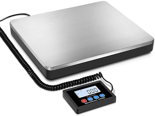 Fuzion Shipping Scale 440lb x 10g Accuracy, Postal Scale with Hold/Tare, Digital Shipping Scale for Packages Small Business, Luggage, Battery & AC Adapter
