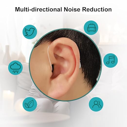 Rechargeable Hearing Aids for Seniors Adults, Advanced Multi Channel Digital BTE Hearing Amplifier with App Control