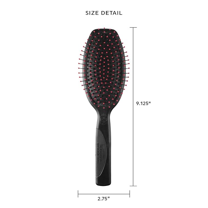Cricket Static Free Cushion Styling 220 Hair Brush - Smoothing, Detangling, and Frizz-Free Styling - Anti-Static Metal Bristles for Thick, Curly, and Heavy Hair