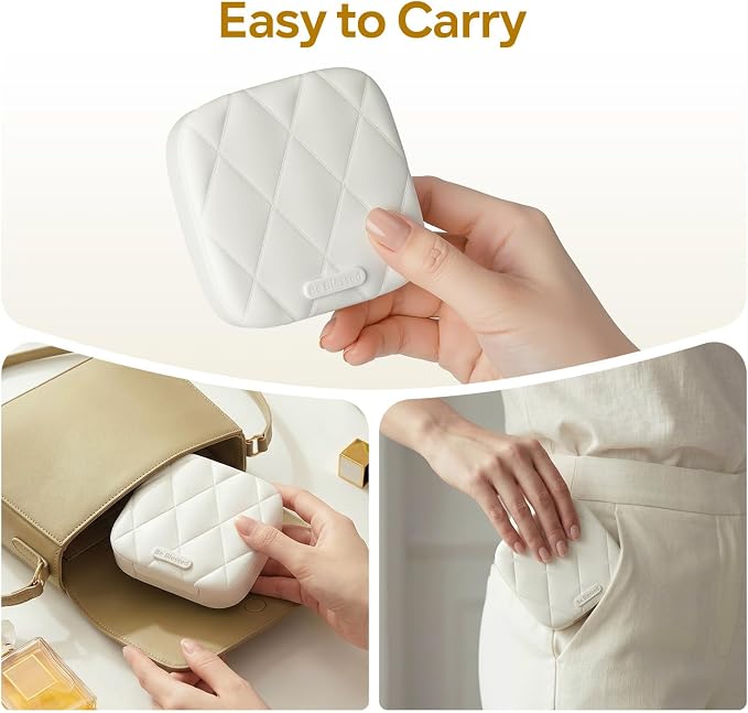 Travel Pill Organizer for Women, Cute Pill Box with Mirror | Compact,Waterproof,Bpa-free,Stylish,4 Compartment