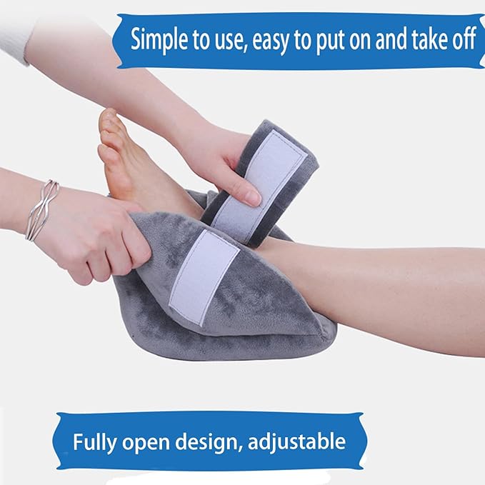 2PCS Heel Protector Cushion-Foot Support Pillow,Anti-Decubitus Heel Pad for Heel Pain Relief,Pressure Sores,Pressure Sores,Bed Sores,Plantar Fasciitis,Adjustable in Size