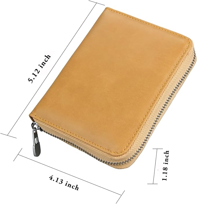 RFID Blocking 24 Slot Credit Card Holder Wallet Real Leather Multi Card Organizer Wallet with Zipper