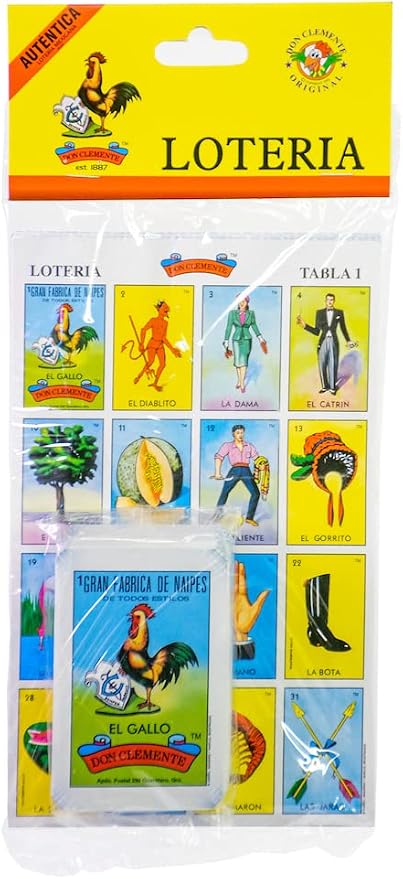 Loteria Authentic Mexican Game, Bingo Game with Colorful Illustrated Cards, Don Clemente Brand (10 Tablas (10 Boards))