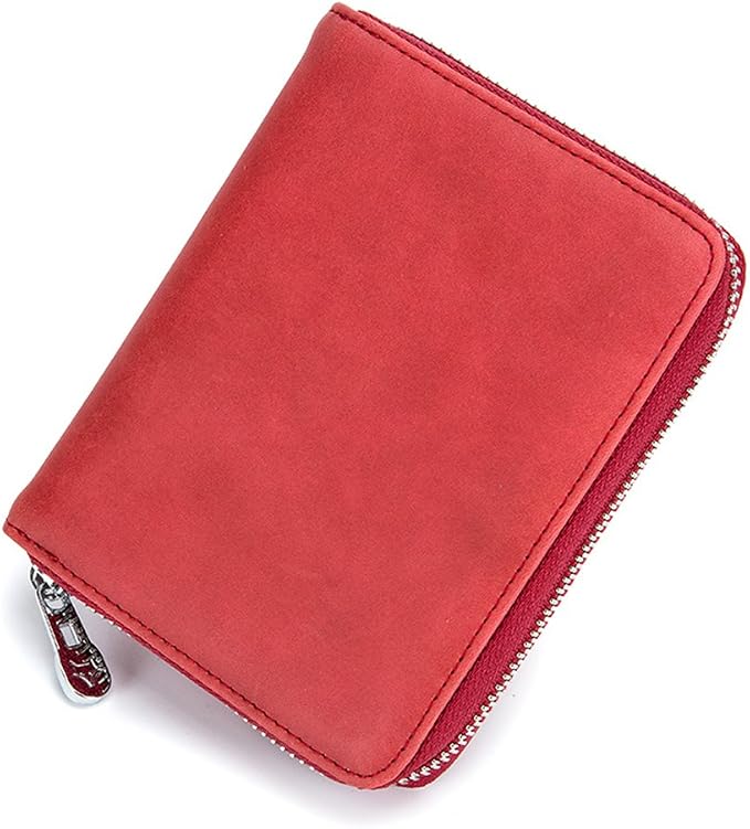 RFID Blocking 24 Slot Credit Card Holder Wallet Real Leather Multi Card Organizer Wallet with Zipper