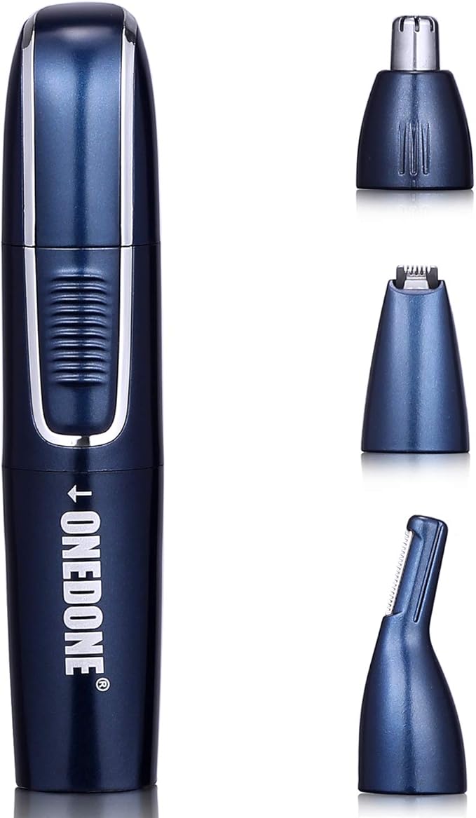 ONEDONE Nose Hair Trimmer - 3 in 1 USB Rechargeable Ear Nose Hair Trimmer for Men, Dual-Edge Blades Painless Electric Ear Trimmer Eyebrow Clipper Father's Day Gifts