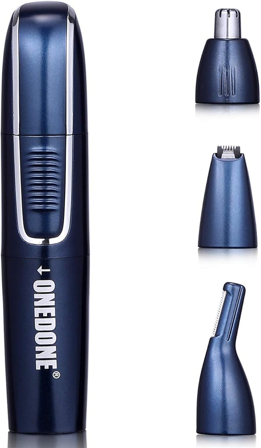ONEDONE Nose Hair Trimmer - 3 in 1 USB Rechargeable Ear Nose Hair Trimmer for Men, Dual-Edge Blades Painless Electric Ear Trimmer Eyebrow Clipper Father's Day Gifts