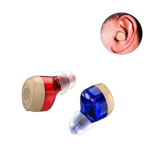 Nano Rechargeable Touch Hearing Aids for Seniors and Adults Severe Hearing Loss with Noise Cancelling，Easy Volume Control，Blue & Red Pair With Portable Charging Case，Suitable Gift for Elders (white)