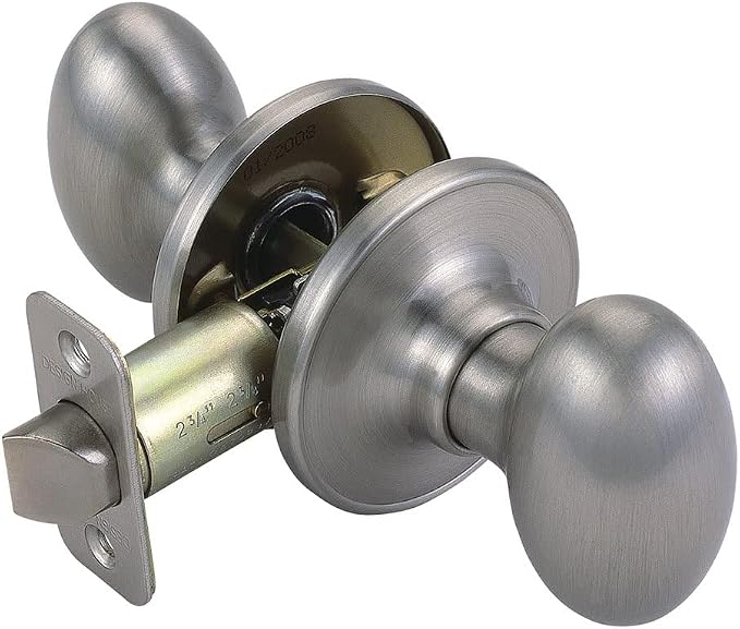 Design House 750489 Egg Passage Hall and Closet Door Knob Satin Nickel | Surface, Traditional, Brass, Hardware, 750489