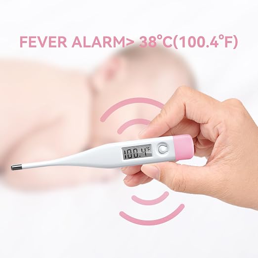 Digital Oral Thermometer for Adults, Children & Baby | LCD display, fast reading, fever alarm, supports oral, rectal & underarm temperature measurement