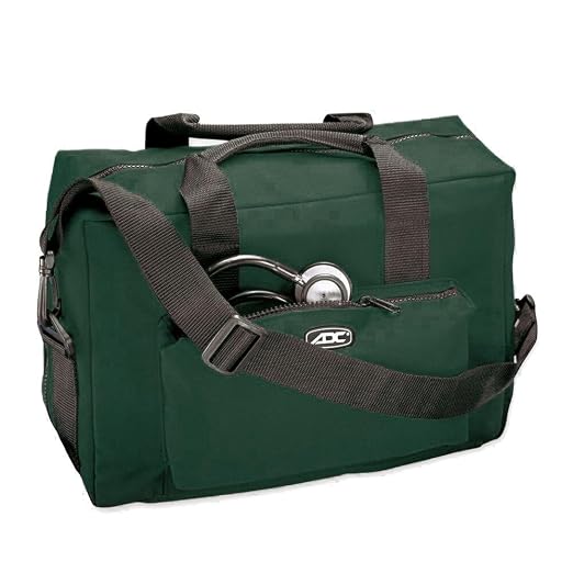 ADC 1024 Nurse/Physician Nylon Medical Equipment Instrument Bag, Dark Green