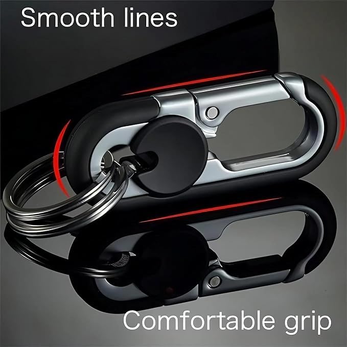 CHRIS GOOD Men's Car Key Chain 3pcs, Personalized Creative Stainless Steel Car Keychain for Men Black